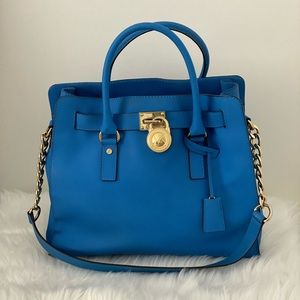 Michael Kors Hamilton Large Saffiano Handbag Blue